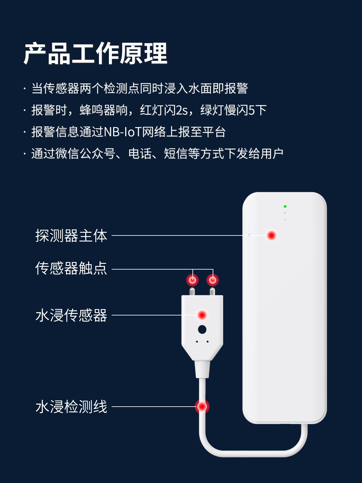 艾礼安NB-IoT智能水浸探测器