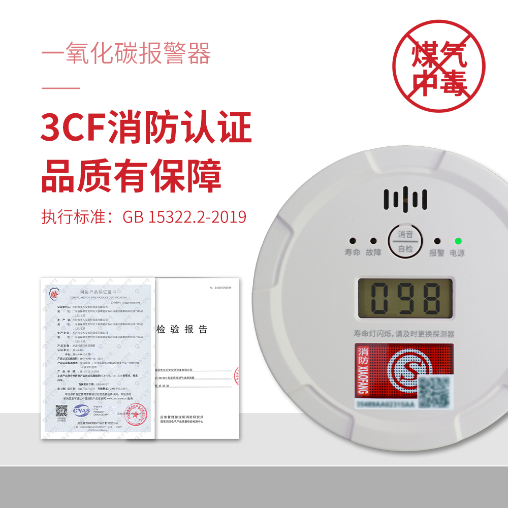 预防煤气中毒，一氧化碳报警器保安全！